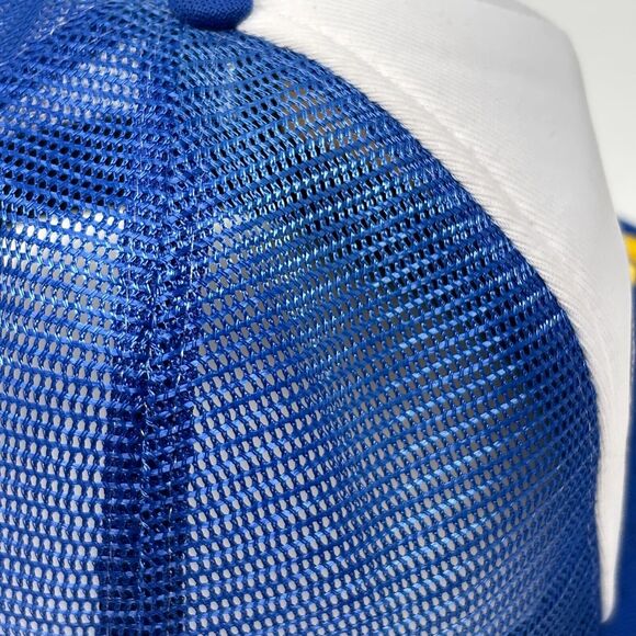 Vintage Cummins Trucker Hat Baseball Cap Engines 90s Gold Leaves Snapback Blue - Picture 7 of 11